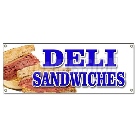 DELI SANDWICHES BANNER SIGN Delicatessen Sub Cornbeef Pastrami Roll Pickels